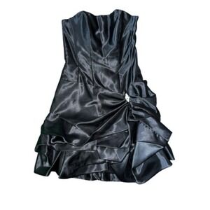 Jessica Mcclintock For Gunne Sax Prom Formal Dress Bubble Hem Womens 3 Black